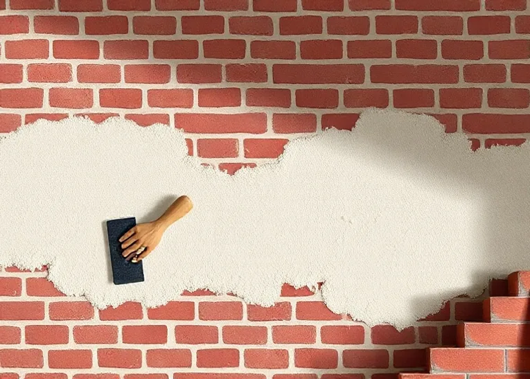 Application d'un enduit décoratif à la lisseuse sur un mur